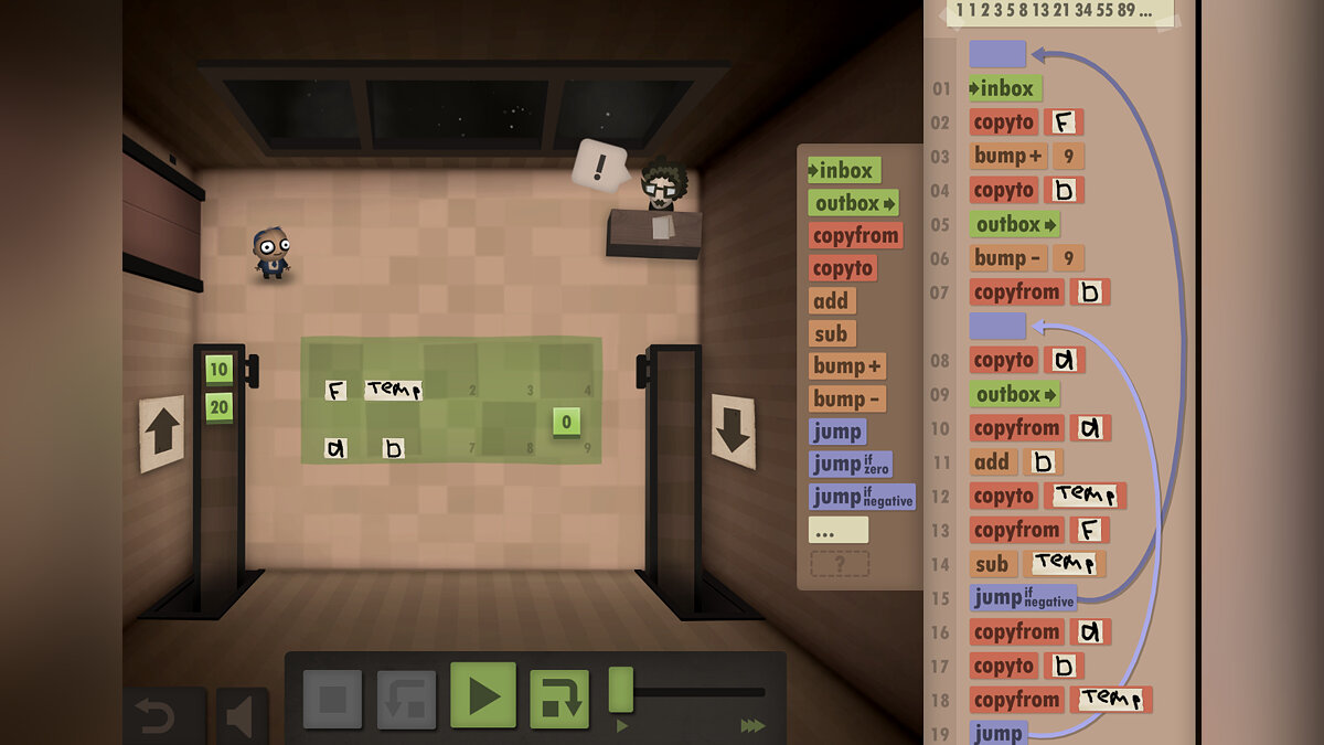 Прохождение Human Resource Machine — с уровня 14 по 28